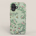 Antique Chinoiserie Peony Flower Bird Garden 1800 iPhone Case Gallery Image 1
