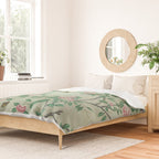 Antique Chinoiserie Peony Flower Bird Garden 1800 Duvet Cover Gallery Image 2