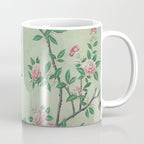 Antique Chinoiserie Peony Flower Bird Garden 1800 Coffee Mug Gallery Image 1