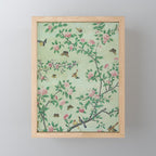 Antique Chinoiserie Peony Flower Bird Garden 1800 Mini Art Print Gallery Image 1