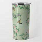 Antique Chinoiserie Peony Flower Bird Garden 1800 Travel Mug Gallery Image 1