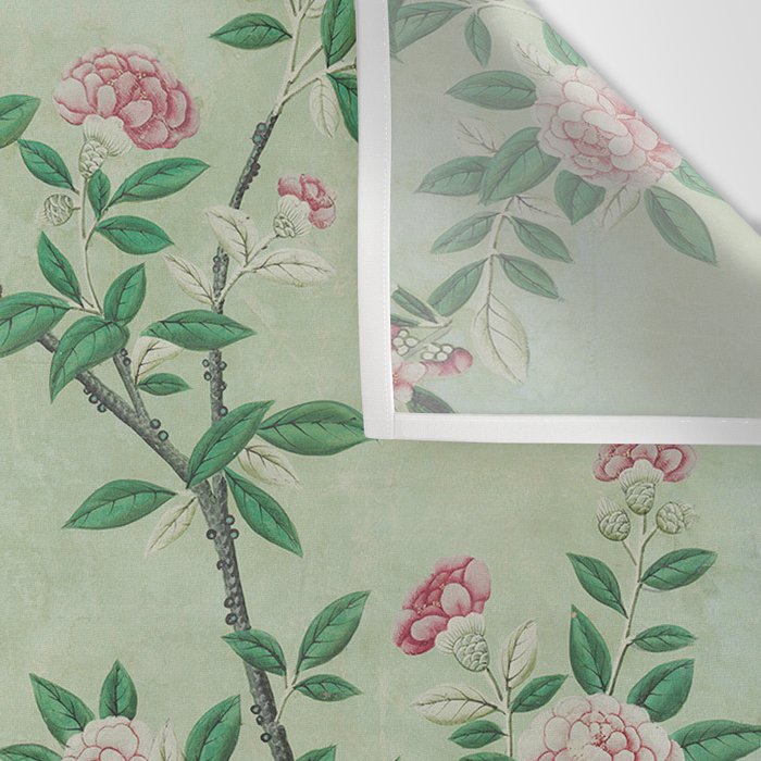 Antique Chinoiserie Peony Flower Bird Garden 1800 Wall Tapestry Gallery Image 3