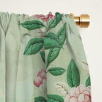 Antique Chinoiserie Peony Flower Bird Garden 1800 Window Curtain Gallery Image 2