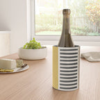 Mustard Beige Black Lines Abstract Art Wine Chiller Gallery Image 4