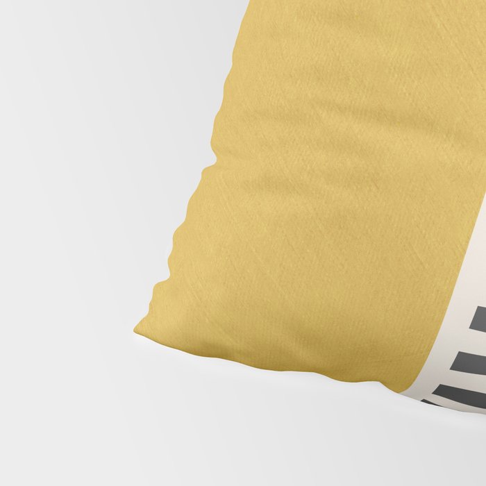 Mustard Beige Black Lines Abstract Art Pillow Sham Gallery Image 4
