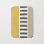 Mustard Beige Black Lines Abstract Art Bath Mat Gallery Image 1