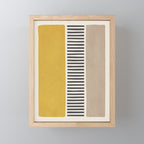Mustard Beige Black Lines Abstract Art Mini Art Print Gallery Image 1