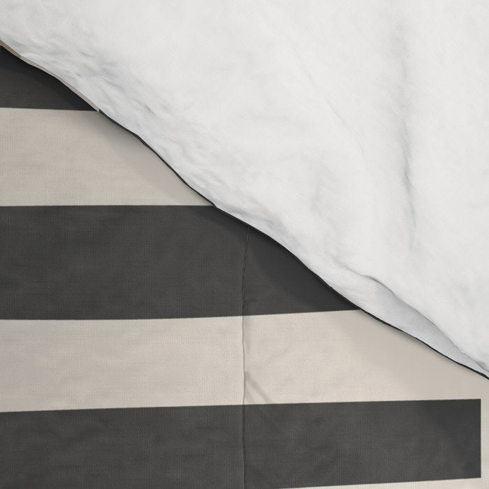 Mustard Beige Black Lines Abstract Art Comforter Gallery Image 4
