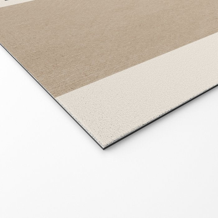 Mustard Beige Black Lines Abstract Art Welcome Mat Gallery Image 2