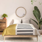 Mustard Beige Black Lines Abstract Art Comforter Gallery Image 3