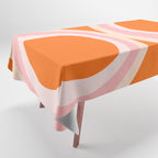 Calida - Retro Geometric Circle Pattern in Orange and Pink Tablecloth Gallery Image 1
