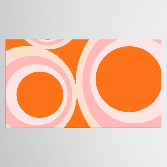 Calida - Retro Geometric Circle Pattern in Orange and Pink Tablecloth Gallery Image 2