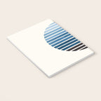Green Blue Mid Century Modern Minimalist Scandinavian Colorful Stripes Geometric Pattern Round Circl Notebook Gallery Image 3