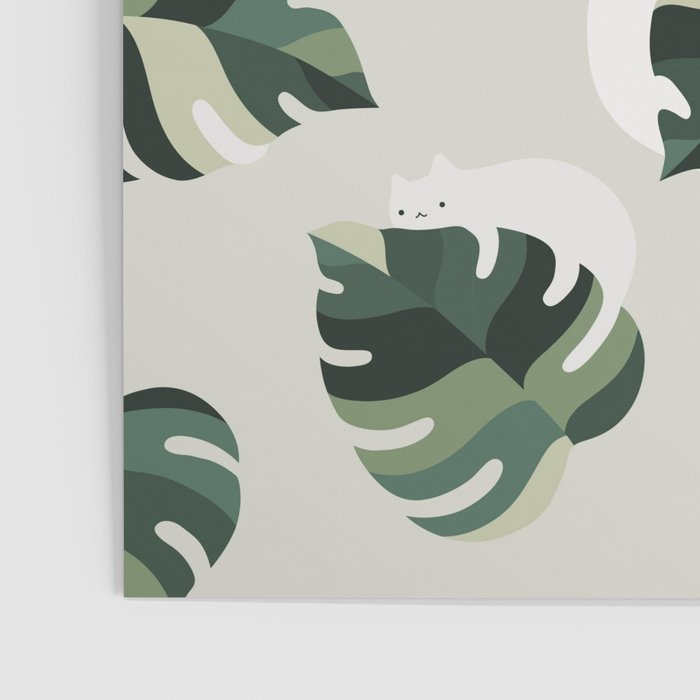 Cat and Plant Pattern 3 Poster Gallery Image 3