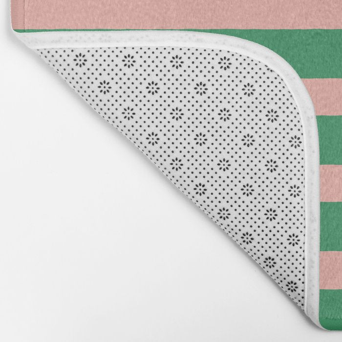 Simple Stripes Pattern - Green Pink Bath Mat Gallery Image 2