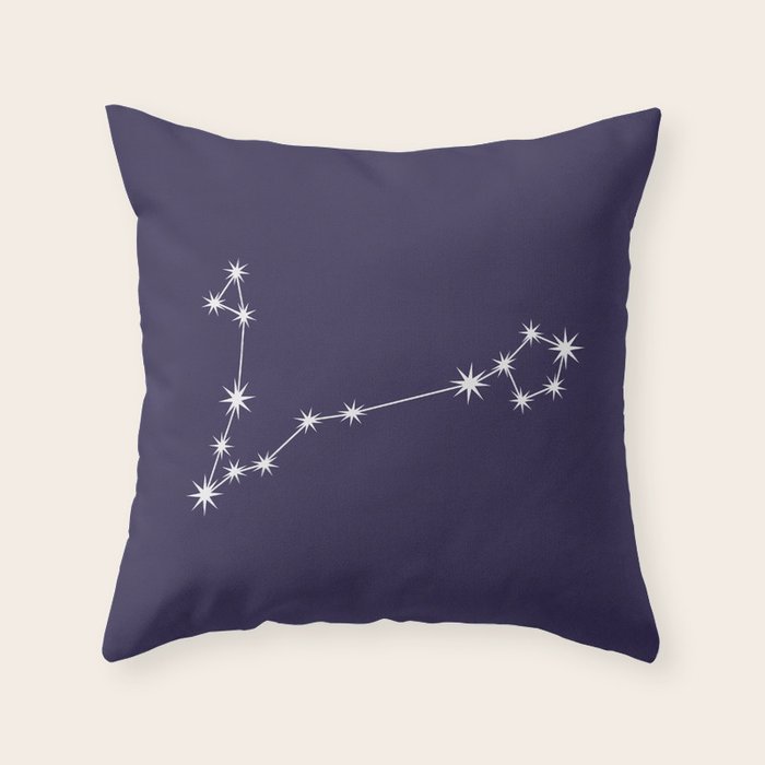 Pisces Zodiac Star Constellation Line Art Dark Purple Throw Pillow Gallery Image 6