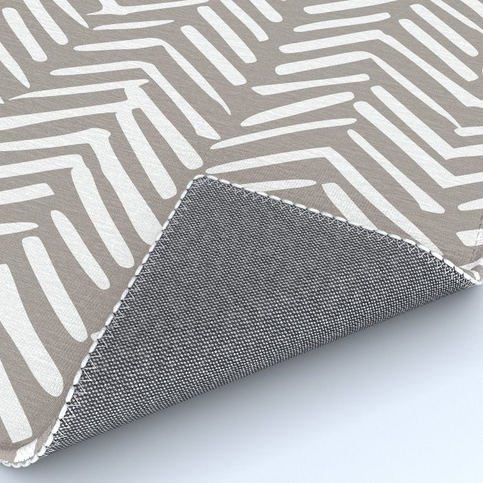 Abstract Herringbone Pattern, Rustic, Light Brown Rug Gallery Image 4