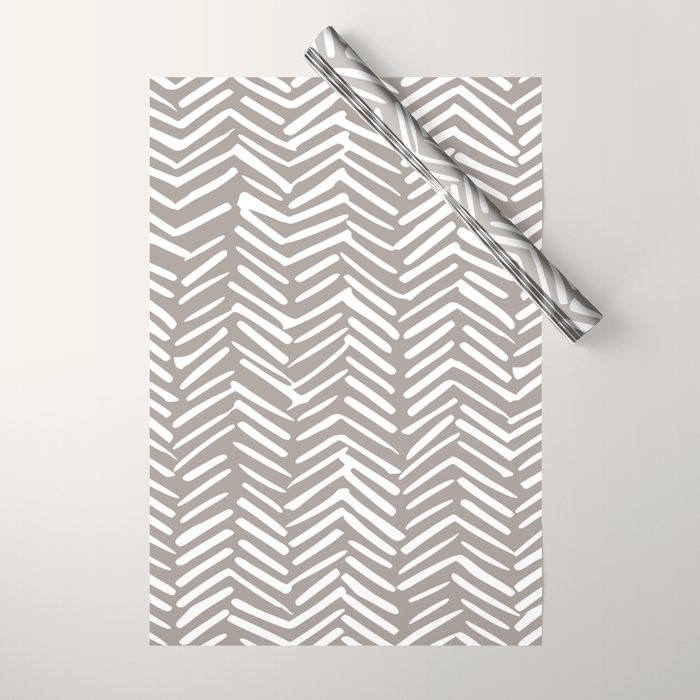 Abstract Herringbone Pattern, Rustic, Light Brown Wrapping Paper Gallery Image 1