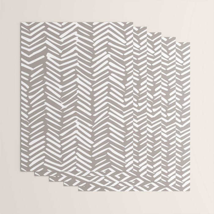 Abstract Herringbone Pattern, Rustic, Light Brown Wrapping Paper Gallery Image 3