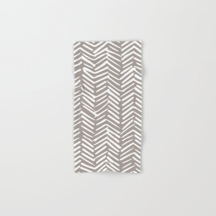 Abstract Herringbone Pattern, Rustic, Light Brown Towels Gallery Image 1