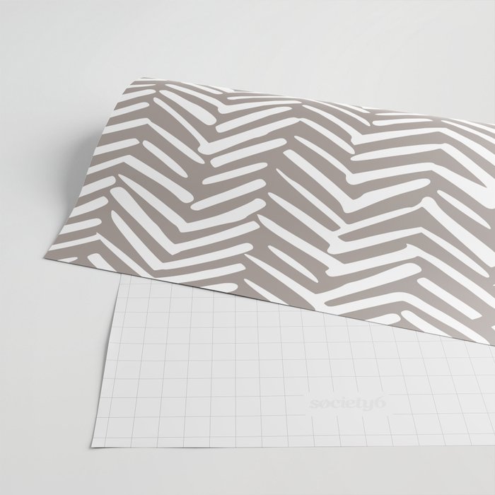 Abstract Herringbone Pattern, Rustic, Light Brown Wrapping Paper Gallery Image 2