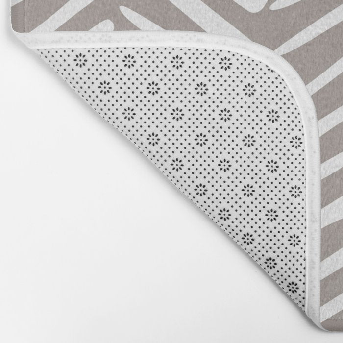 Abstract Herringbone Pattern, Rustic, Light Brown Bath Mat Gallery Image 2