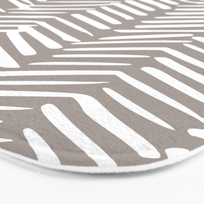 Abstract Herringbone Pattern, Rustic, Light Brown Bath Mat Gallery Image 3