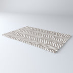 Abstract Herringbone Pattern, Rustic, Light Brown Rug Gallery Image 3