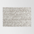 Abstract Herringbone Pattern, Rustic, Light Brown Rug Gallery Image 2