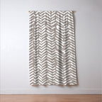 Abstract Herringbone Pattern, Rustic, Light Brown Window Curtain Gallery Image 3
