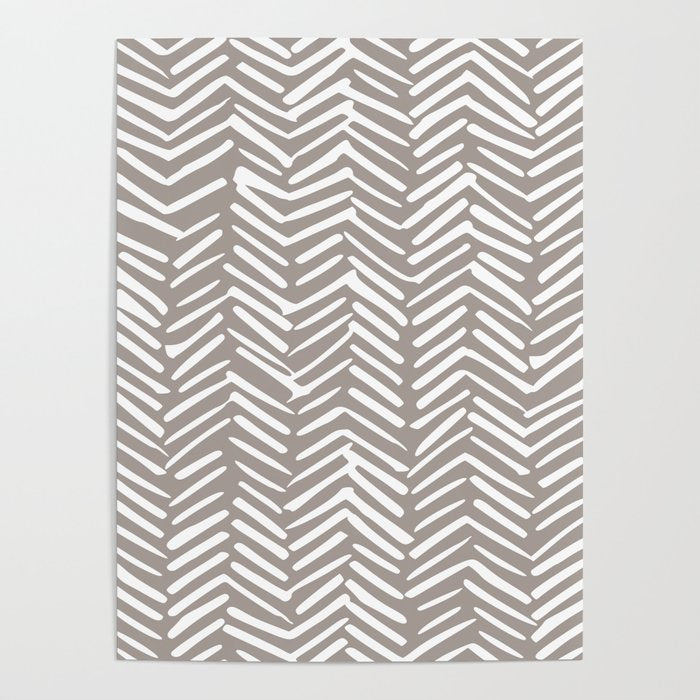 Abstract Herringbone Pattern, Rustic, Light Brown Poster Gallery Image 1