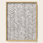 Abstract Herringbone Pattern, Rustic, Light Brown Serving Tray Gallery Image 1