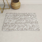 Abstract Herringbone Pattern, Rustic, Light Brown Rug Gallery Image 1