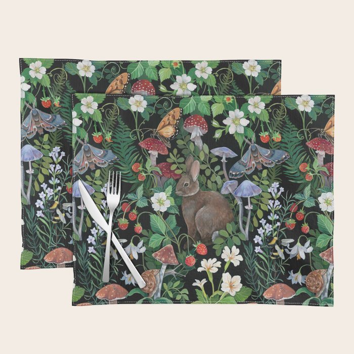 Rabbit and Strawberry Garden Placemat Gallery Image 1