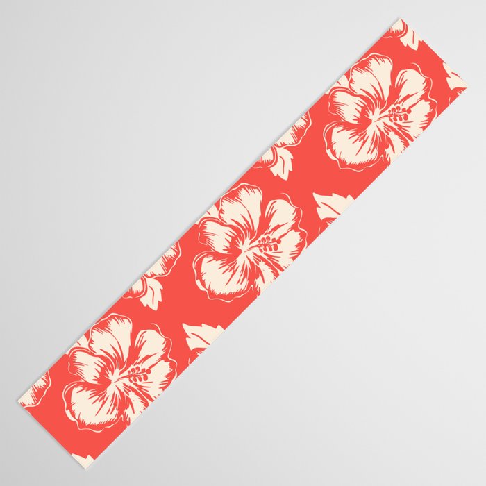 Red tropical summer flower art pattern Table Runner Gallery Image 3