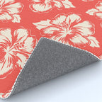 Red tropical summer flower art pattern Rug Gallery Image 4