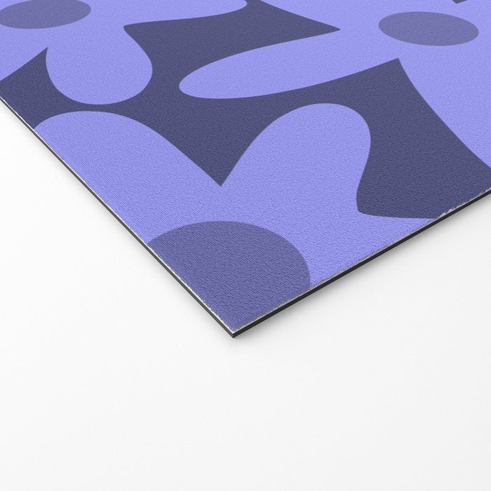 Daisy Time Retro Floral Pattern in Periwinkle Purple Welcome Mat Gallery Image 2