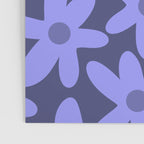 Daisy Time Retro Floral Pattern in Periwinkle Purple Poster Gallery Image 3