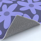 Daisy Time Retro Floral Pattern in Periwinkle Purple Rug Gallery Image 4