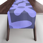 Daisy Time Retro Floral Pattern in Periwinkle Purple Table Runner Gallery Image 1