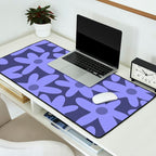 Daisy Time Retro Floral Pattern in Periwinkle Purple Desk Mat Gallery Image 2