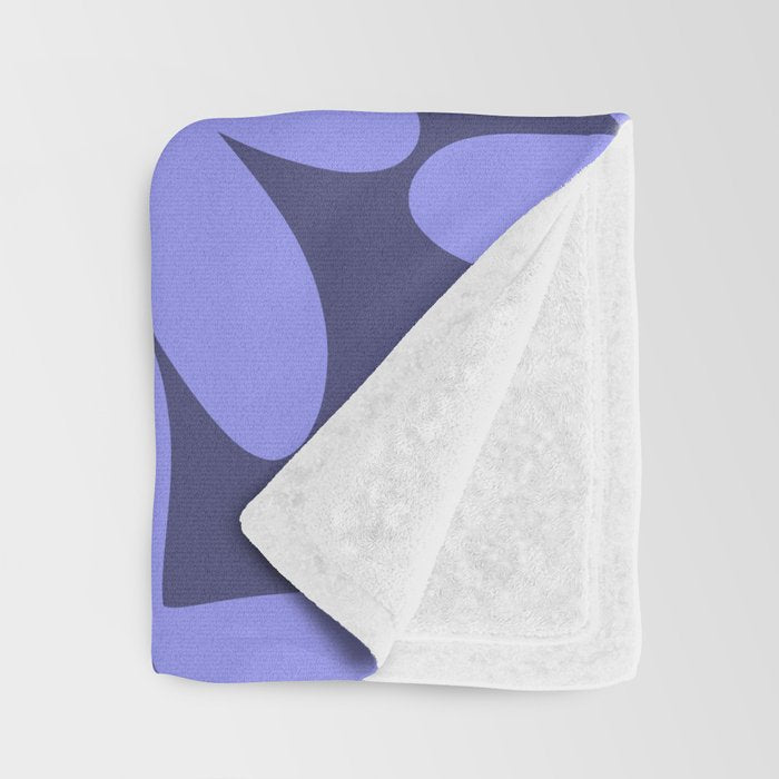 Daisy Time Retro Floral Pattern in Periwinkle Purple Throw Blanket Gallery Image 3