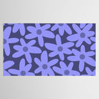 Daisy Time Retro Floral Pattern in Periwinkle Purple Tablecloth Gallery Image 2