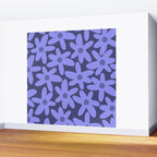 Daisy Time Retro Floral Pattern in Periwinkle Purple Wall Mural Gallery Image 2