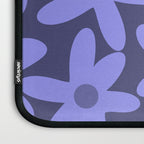 Daisy Time Retro Floral Pattern in Periwinkle Purple Laptop Sleeve Gallery Image 3