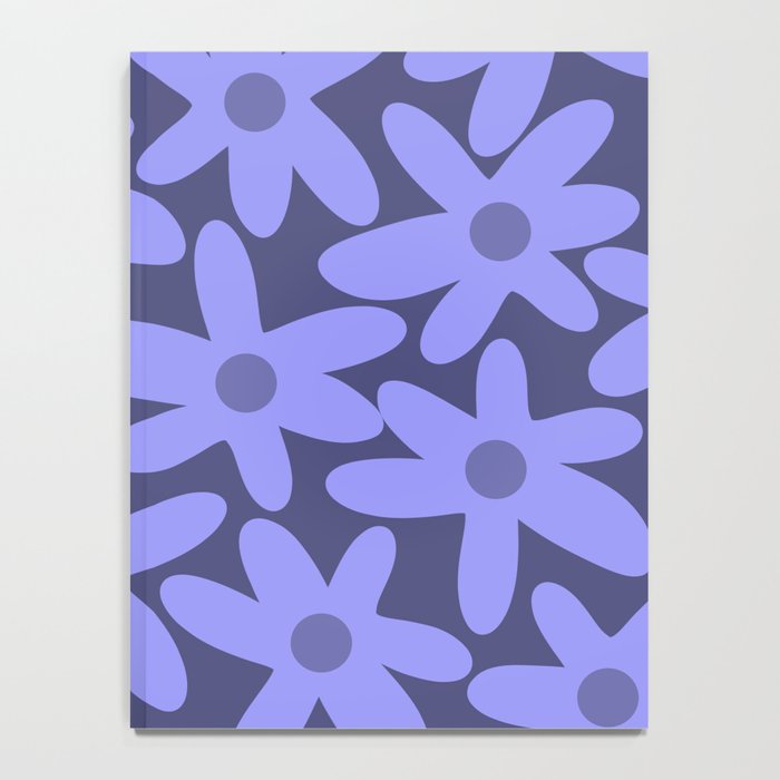 Daisy Time Retro Floral Pattern in Periwinkle Purple Notebook Gallery Image 4