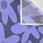 Daisy Time Retro Floral Pattern in Periwinkle Purple Wall Tapestry Gallery Image 3