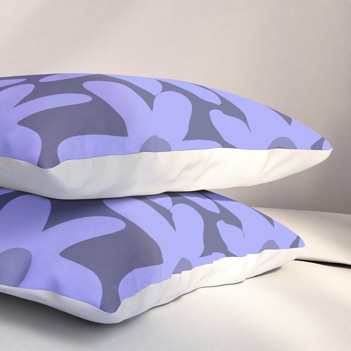 Daisy Time Retro Floral Pattern in Periwinkle Purple Pillow Sham Gallery Image 3