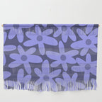 Daisy Time Retro Floral Pattern in Periwinkle Purple Wall Hanging Gallery Image 1