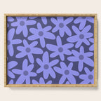 Daisy Time Retro Floral Pattern in Periwinkle Purple Serving Tray Gallery Image 1